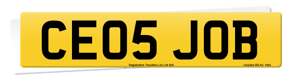 Registration number CE05 JOB